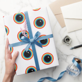 Papel De Presente Olhos legal do Arco-Íris