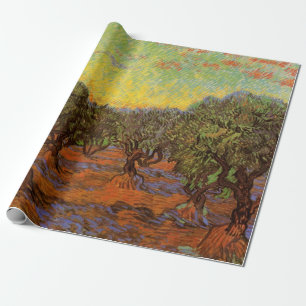 Papel De Presente Oliveiral, Céu Laranja por Vincent van Gogh