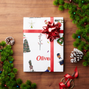 Papel De Presente Oliver The Otter Christmas Random Pattern