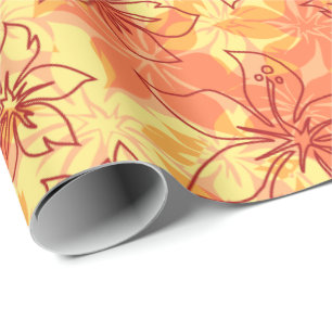 Papel De Presente Olowalu Hibiscus Hawaiian Camo