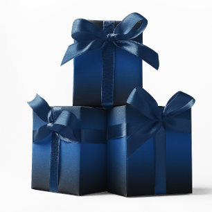 Papel De Presente Ombre Azul e Preto Elegante