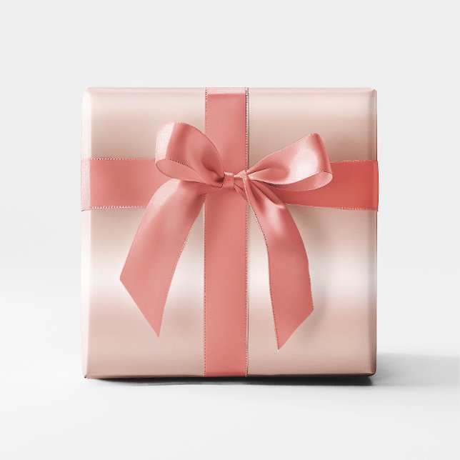 Papel De Presente Ombre de Folha de Ouro Rosa Pastel (Pastel Rose Gold Foil Ombre Wrapping Paper)