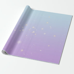Papel De Presente Ombre de Gradiente Estético de Lilac Lilac Azul Ma