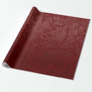 Papel De Presente Ombré Rich Vermelho Clássico William Morris Flor