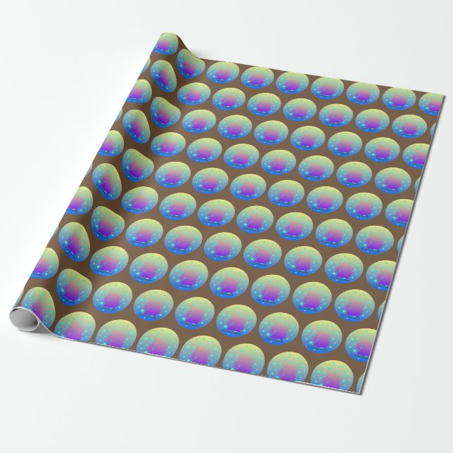 Papel De Presente Ombre unicórnio com gratidão (Desenrolado)
