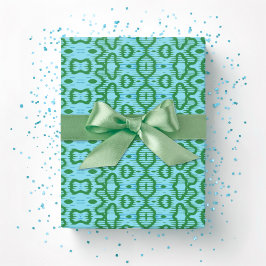 Papel De Presente Onda Boa em Verde e Água