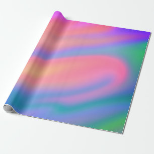 Papel De Presente Ondas abstrato azuis cor-de-rosa únicas com tendên