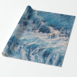 Papel De Presente Ondas azuis do oceano
