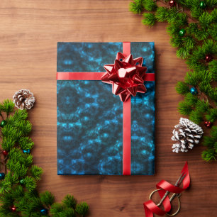Papel De Presente Ondas Azuis Escuras