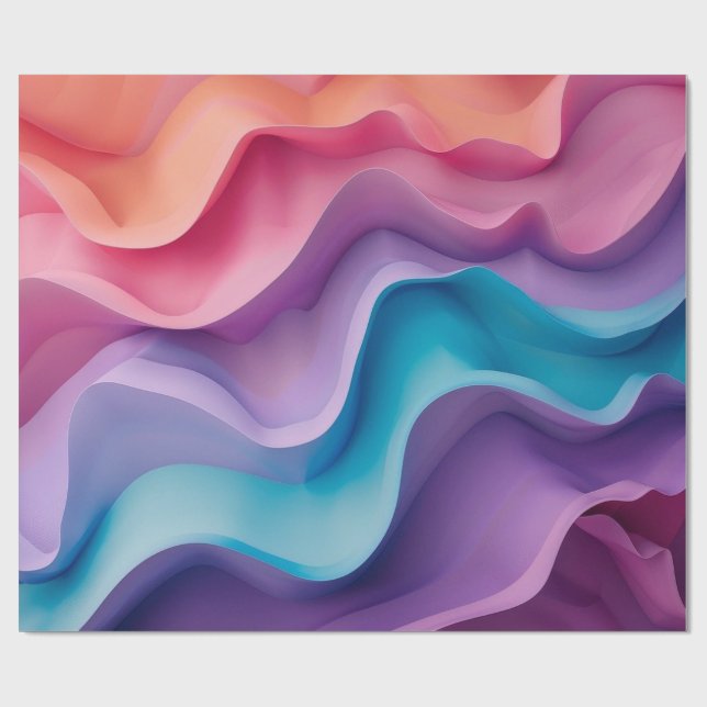 Papel De Presente Ondas Coloridas (Aberto)