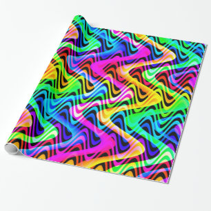 Papel De Presente ondas coloridas