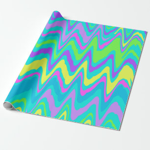 Papel De Presente Ondas Coloridas