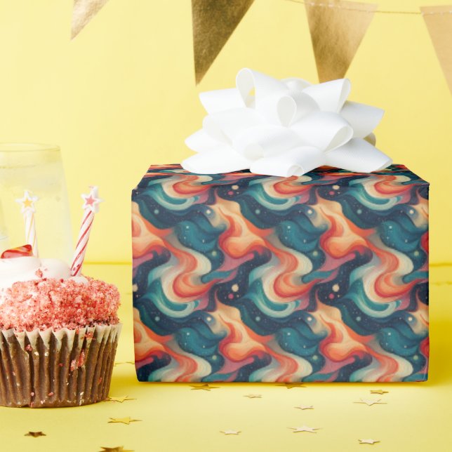 Papel De Presente Ondas cósmicas (Festa de aniversário)
