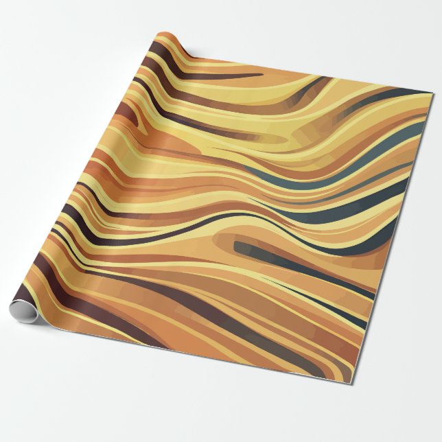 Papel De Presente Ondas de Abstrato aquecidas (Desenrolado)
