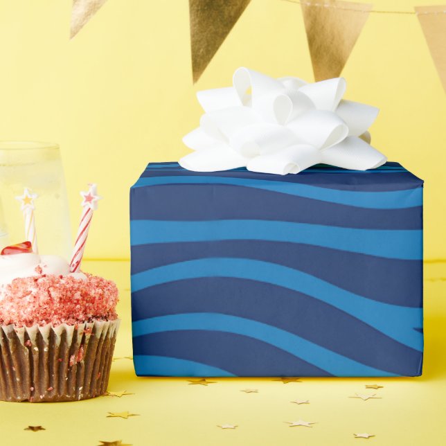 Papel De Presente ondas de abstrato e fluxo de água (Festa de aniversário)