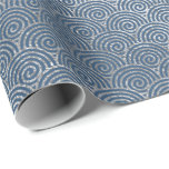 Papel De Presente Ondas de Joia Arte Deco Blue Silver Vip<br><div class="desc">Mínimalismo e Elegance Glam e Chic Delicate Wrappaper</div>