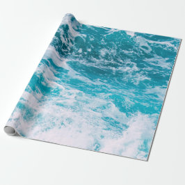 Papel De Presente Ondas do Oceano Azul