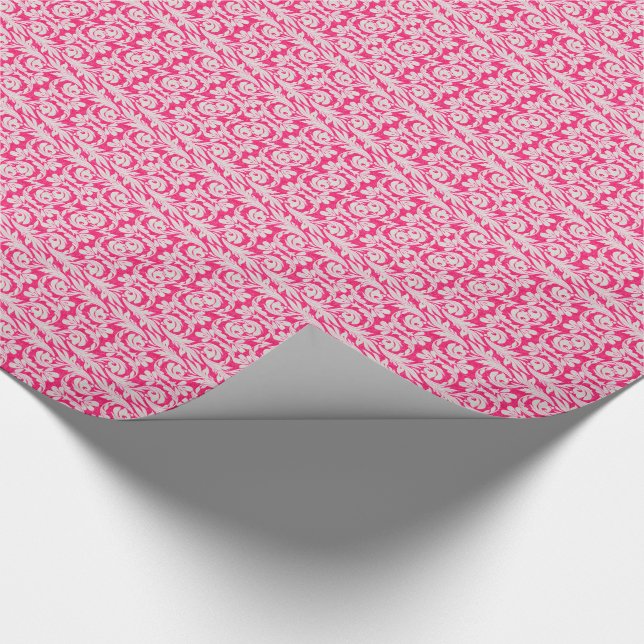 Papel De Presente Ondas Metálicas Cor-de-Rosa-Branco (Ponta)