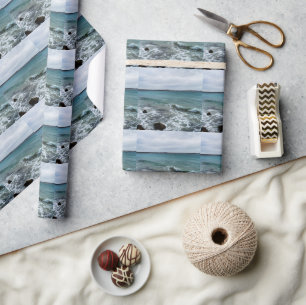Papel De Presente Ondas No Oceano,