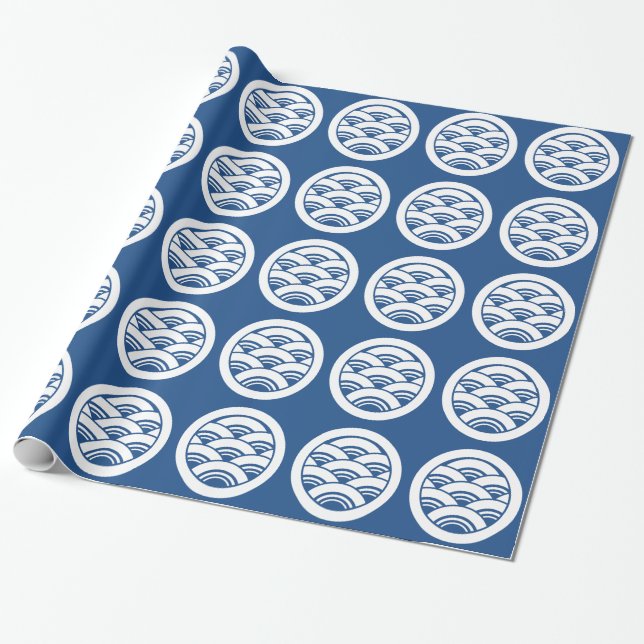 Papel De Presente Ondas sobrepostas em círculo (Desenrolado)