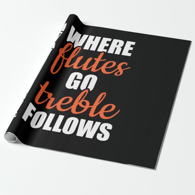 Papel De Presente Onde Flutes Vão Trebble Seguem (Desenrolado)