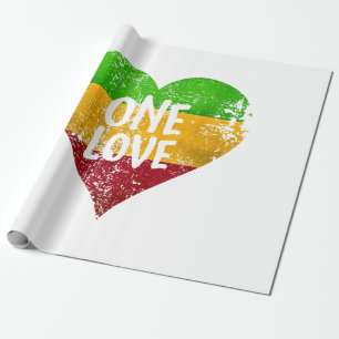 Papel De Presente One Love Rastafari T Shirt Jamaica Retro Vintage G