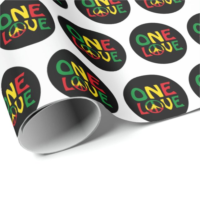 Papel De Presente One Love, Reggae design (Ponta do rolo)