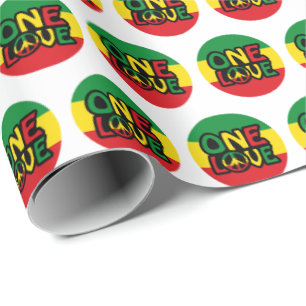 Papel De Presente One Love, Reggae design with reggae colors