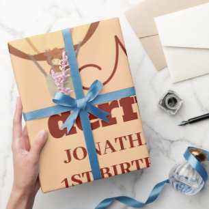 Papel De Presente Onederful YAK Balão de Ar Quente de 1º Aniversário