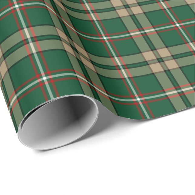 Papel De Presente O'Neill Clan Tartan - Padrão de Xadrez irlandês (Ponta do rolo)