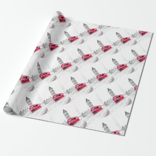 Papel De Presente ônibus Vermelho Londres