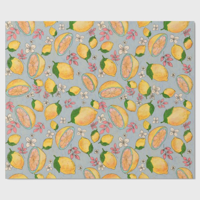 Papel De Presente Ooh Lemon Wrapping Paper 2 (Aberto)