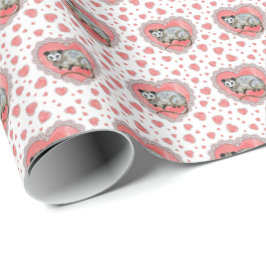 Papel De Presente Opossum Valentine's Day