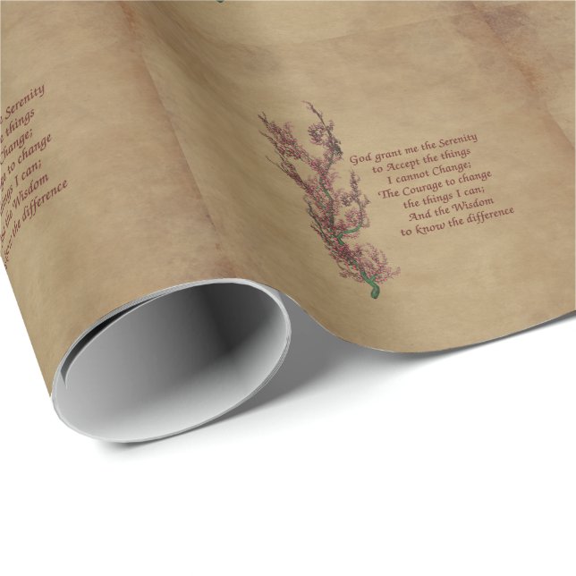 Papel De Presente Oração Inspiradora Serenidade Flores (Ponta do rolo)