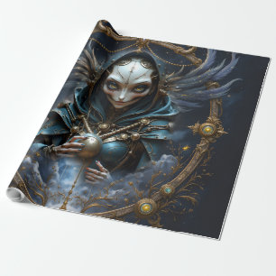 Papel De Presente Oráculo Celestial – Guardião Entre as Estrelas.
