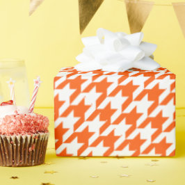 Papel De Presente Orange Houndstooth
