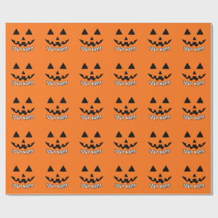 Papel De Presente Orange Pumpkin Personalizado Halloween Seu Nome