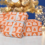 Papel De Presente Orange Retro Christmas Tree Orange Tartan Xadrez<br><div class="desc">Papel de enrolamento de Xadrezes laranja de árvore de árvores de Natal retrorreflector</div>