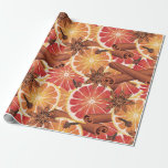 Papel De Presente Orange Spice Christmas<br><div class="desc">Fatias e especiarias de laranja</div>