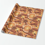 Papel De Presente Orange Spice Christmas<br><div class="desc">Pedaços de laranja,  pinheiro,  pinecones e especiarias</div>