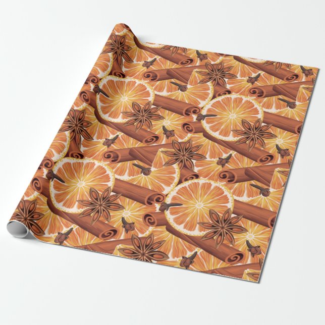 Papel De Presente Orange Spice Christmas (Desenrolado)