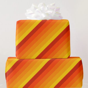 Papel De Presente Orange Yellow Happy Birthday Giftwrap Add Name