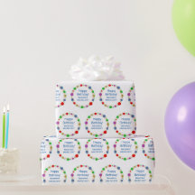Órbitas Coloridas de Nome Feliz de Aniversário Per