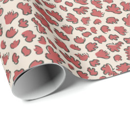 Papel De Presente Organic Petal Terrazzo | Modern Faded Rust Red