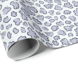 Papel De Presente Organic Petal Terrazzo | Modern Pale Periwinkle 