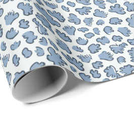 Papel De Presente Organic Petal Terrazzo | Modern Rustic Dusty Blue 