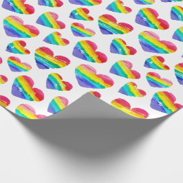 Papel De Presente Orgulho Arco-Íris Branco