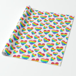 Papel De Presente Orgulho Arco-Íris Branco