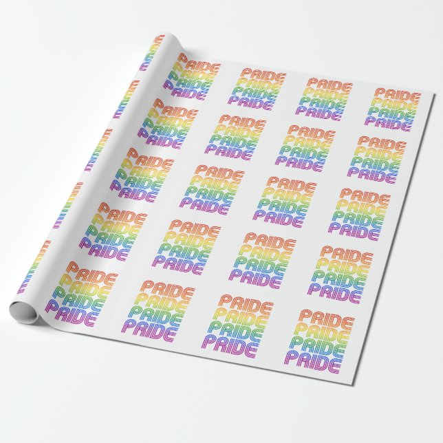 Papel De Presente Orgulho Arco-íris Retro (Desenrolado)