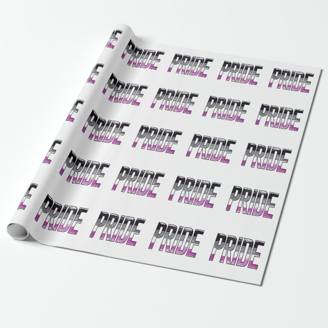 Papel De Presente Orgulho Assexual em Palavras (Desenrolado)